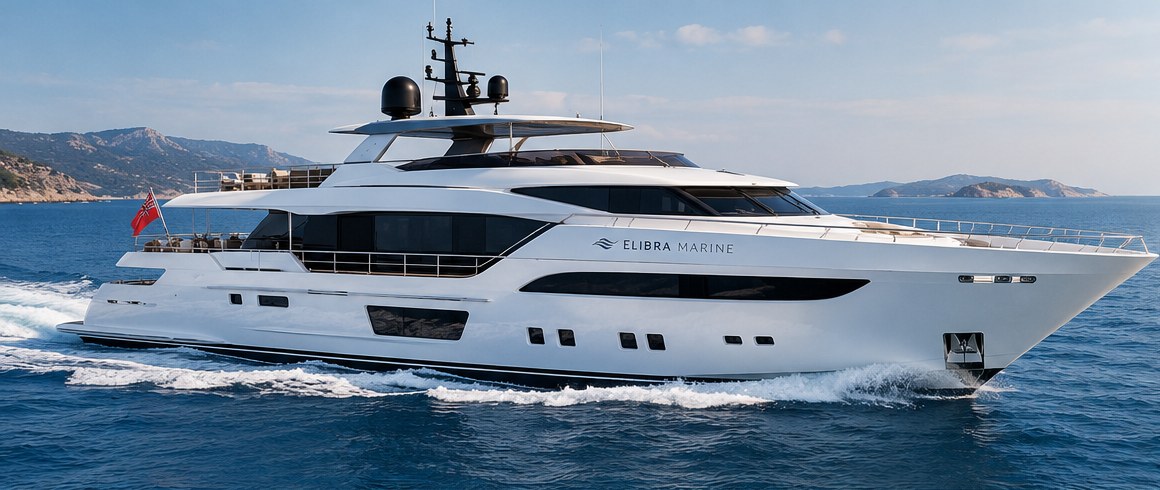 Elibra Baye, a 32-metre luxury yacht, at sea